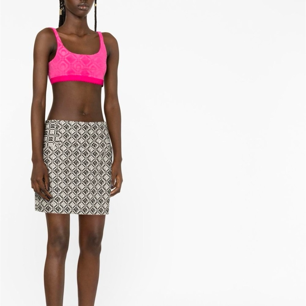 Marine Serre Crescent Moon cropped top